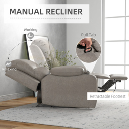 HOMCOM Microfibre Recliner Armchair, with Adjustable Leg Rest, Cup Holder, Cat Scratch Resistant Fabric, for Home Living Room, Brown - thumbnail 4