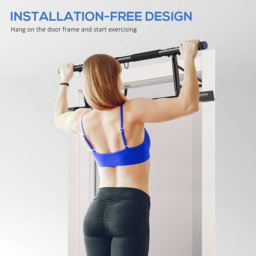 SPORTNOW Pull-Up Bar Doorway with Resistance Bands, No Drilling Chin-Up Bar Push Up Stand with Padded Handles for Home Gym Exercise - thumbnail 4