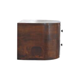 Solid Mango Wood Floating Bedside Unit with Smooth-Gliding Drawers, Space-Saving Desk with Clear Natural Finish, 30L x 45W x 25H cm, Brown - Aosom UK - thumbnail 9