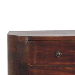 Solid Mango Wood Floating Bedside Unit with Smooth-Gliding Drawers, Space-Saving Desk with Clear Natural Finish, 30L x 45W x 25H cm, Brown - Aosom UK - thumbnail 6