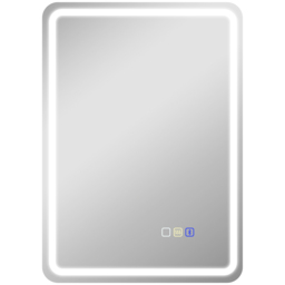 HOMCOM 50 x 70 cm Bluetooth LED Bathroom Mirror with Anti-Fog - Silver Tone - thumbnail 1