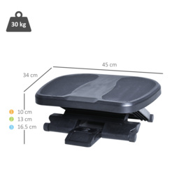 HOMCOM Footrest Adjustable Height & Angle 0-30 Degree for Better Posture at Office Black - Aosom UK - thumbnail 3