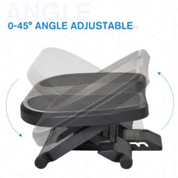 HOMCOM Footrest Adjustable Height & Angle 0-30 Degree for Better Posture at Office Black - Aosom UK - thumbnail 5