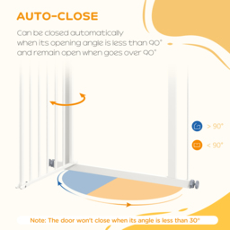PawHut Adjustable Pet Gate: Metal Safety Barrier for Dogs, 74-80cm Width, Easy Installation, White - Aosom UK - thumbnail 5