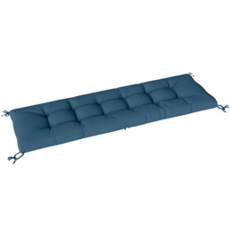 Outsunny Sun Lounger Cushion, Memory Foam Patio Chair Cushion with Ties, Outdoor Seat Pad Fits 190 x 60 cm Lounger, Blue - thumbnail 1