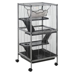 PawHut Small Animal Cage with Wheels Pet Home for Chinchillas, Ferrets, Kittens , Hammock, 4 Platforms and Removable Tray - thumbnail 1