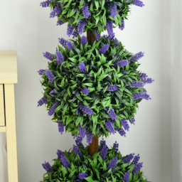HOMCOM Artificial Lavender Flower Ball Trees, Set of 2, with Pot for Indoor Outdoor Decor, 110cm, Green. - Aosom UK - thumbnail 8