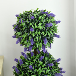 HOMCOM Artificial Lavender Flower Ball Trees, Set of 2, with Pot for Indoor Outdoor Decor, 110cm, Green. - Aosom UK - thumbnail 7
