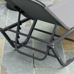 Outsunny Sun Lounger Relaxer Recliner with 5-Position Adjustable Backrest Lightweight Frame for Pool or Sun Bathing Grey - Aosom UK - thumbnail 7