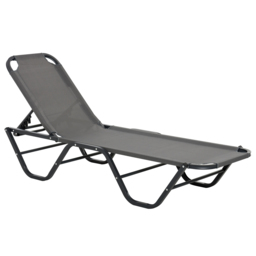 Outsunny Sun Lounger Relaxer Recliner with 5-Position Adjustable Backrest Lightweight Frame for Pool or Sun Bathing Grey - Aosom UK - thumbnail 1
