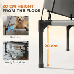 PawHut Portable Elevated Dog Bed with Removable Canopy, Cooling Raised Pet Cot for Large Dogs, 106 x 76 x 94 cm - thumbnail 5