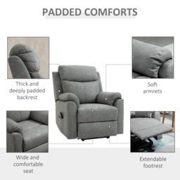 HOMCOM Power Lift Chair Electric Riser Recliner for Elderly, Faux Leather Sofa Lounge Armchair with Remote Control and Side Pocket, Grey - Aosom UK - thumbnail 6