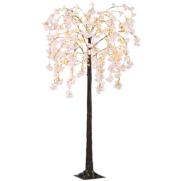 HOMCOM 450 LED Light Decorative Artificial Blossom Tree - Pink - Aosom UK