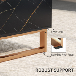 HOMCOM Elegant Marble Effect Storage Coffee Table - Black - thumbnail 6