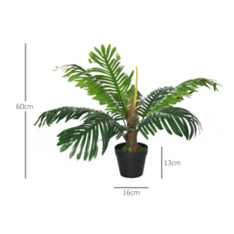 Outsunny 2 Pack 60cm Artificial Palm Tree Decorative Plant with Nursery Pot, Fake Tropical Tree for Indoor Outdoor Décor - Aosom UK - thumbnail 3