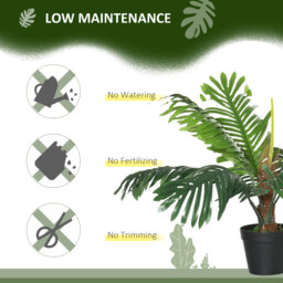 Outsunny 2 Pack 60cm Artificial Palm Tree Decorative Plant with Nursery Pot, Fake Tropical Tree for Indoor Outdoor Décor - Aosom UK - thumbnail 7