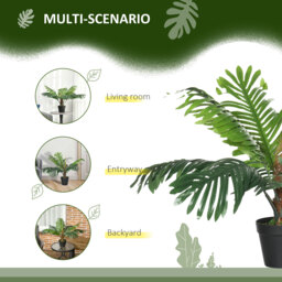 Outsunny 2 Pack 60cm Artificial Palm Tree Decorative Plant with Nursery Pot, Fake Tropical Tree for Indoor Outdoor Décor - Aosom UK - thumbnail 4
