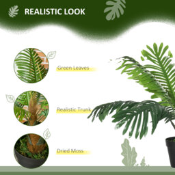 Outsunny 2 Pack 60cm Artificial Palm Tree Decorative Plant with Nursery Pot, Fake Tropical Tree for Indoor Outdoor Décor - Aosom UK - thumbnail 5