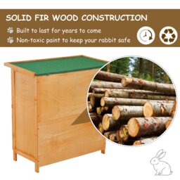 Pawhut 90cm 2 Tiers Rabbit Hutch Wooden Pet Cage W/ Run Bunny House - Aosom UK - thumbnail 7
