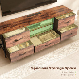 HOMCOM Multi-Storage Industrial TV Stand - Brown/Grey/Black - thumbnail 5