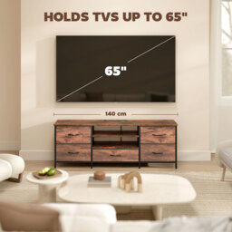 HOMCOM Multi-Storage Industrial TV Stand - Brown/Grey/Black - thumbnail 7