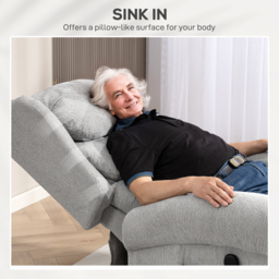 HOMCOM Power Lift Recliner Chair for Elderly, Velvet Electric Riser and Recliner Armchair for Living Room with Remote Control, 2 Side Pockets, Thick Padded Back, Grey - thumbnail 6