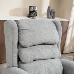 HOMCOM Power Lift Recliner Chair for Elderly, Velvet Electric Riser and Recliner Armchair for Living Room with Remote Control, 2 Side Pockets, Thick Padded Back, Grey - thumbnail 9