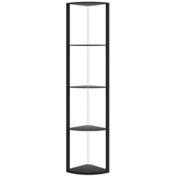 HOMCOM RGB LED Floor Lamp with Shelves, 4-Tier Dimmable Standing Lamp with Remote Control for Living Room Bedroom Office, Black - thumbnail 1