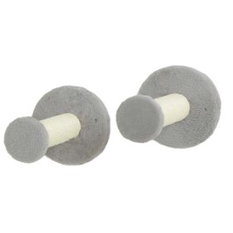 PawHut Cat Shelves with Scratching Posts, Scratching Pads, Perches, Cat Wands, Toy Balls, 3PCs for Indoor Light Grey - Aosom UK - thumbnail 9