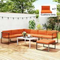 Outsunny 14-piece Dining Set Cushions - Orange - thumbnail 8