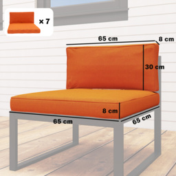 Outsunny 14-piece Dining Set Cushions - Orange - thumbnail 3