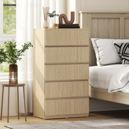 HOMCOM Chest of Drawers, 5-Drawer Storage Cabinets, Modern Dresser, Storage Drawer Unit for Bedroom - thumbnail 7