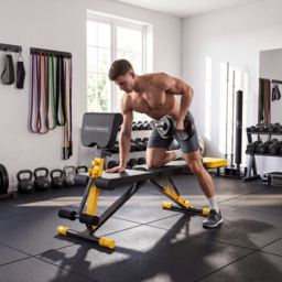 SPORTNOW Adjustable Weight Bench for Home Gym, 300kg Incline Decline Flat Foldable Bench Press with 7 Backrest Positions, Yellow - thumbnail 9