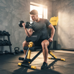 SPORTNOW Adjustable Weight Bench for Home Gym, 300kg Incline Decline Flat Foldable Bench Press with 7 Backrest Positions, Yellow - thumbnail 2