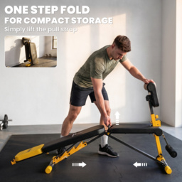 SPORTNOW Adjustable Weight Bench for Home Gym, 300kg Incline Decline Flat Foldable Bench Press with 7 Backrest Positions, Yellow - thumbnail 7