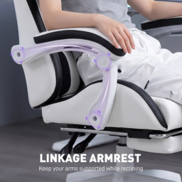 Vinsetto Racing Gaming Chair, Reclining PU Leather Computer Chair with 360 Degree Swivel Seat, Footrest, Removable Headrest White and Black - Aosom UK - thumbnail 6