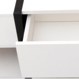 White Coffee Table with 4 Drawers and Bottom Open Storage Space, Living Room Table with Unique Pattern for Sofa Side, 78x78x36 cm, White - Aosom.UK - thumbnail 7