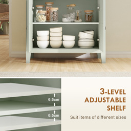 HOMCOM Farmhouse Style Sideboard - Light Green - thumbnail 5