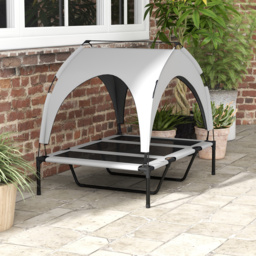 PawHut Cooling Raised Pet Bed, Large Dog Cot with Washable Breathable Mesh, Light Grey, 106 x 76 x 94 cm - Aosom UK - thumbnail 9