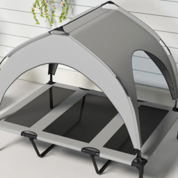PawHut Cooling Raised Pet Bed, Large Dog Cot with Washable Breathable Mesh, Light Grey, 106 x 76 x 94 cm - Aosom UK - thumbnail 8
