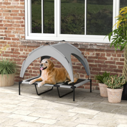 PawHut Cooling Raised Pet Bed, Large Dog Cot with Washable Breathable Mesh, Light Grey, 106 x 76 x 94 cm - Aosom UK - thumbnail 2