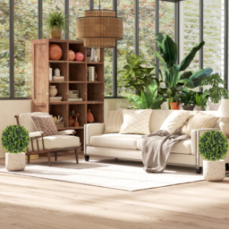 HOMCOM Set of 2 40 cm Artificial Boxwood Topiary Ball Bush with Integrated Ground Stake, Indoor Outdoor UV Resistant Faux Greenery, Faux Plants for Garden, Porch, Balcony - thumbnail 9
