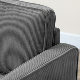 HOMCOM Small Two-Seater Corduroy Sofa - Grey - thumbnail 8