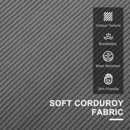 HOMCOM Small Two-Seater Corduroy Sofa - Grey - thumbnail 5