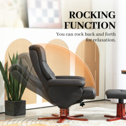 HOMCOM Faux Microfibre Leather Manual Recliner with Cat Scratch Resistant Material, Black - Aosom UK - thumbnail 5