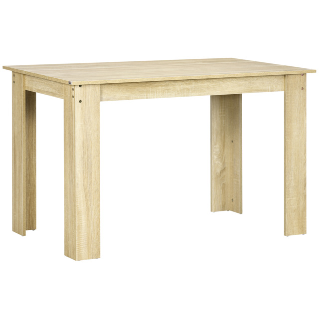 HOMCOM Dining Table for 4-6 People, Kitchen Table with Wood Effect for Dining Room, Oak - image 1