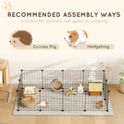 PawHut Modular Pet Enclosure: Secure & Spacious Metal Playpen for Furry Friends, Black, 106Lx73Wx36H cm - Aosom UK - thumbnail 6