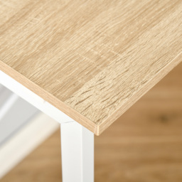 HOMCOM Folding L-Shaped Computer Desk, Oak Tone Corner Home Office Study Workstation with 2 Shelves - Aosom UK - thumbnail 9
