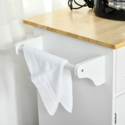 HOMCOM Kitchen Island Utility Cart, with 2 Storage Drawers & Cabinets for Dining Room, White - thumbnail 7