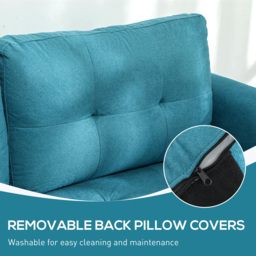 HOMCOM 'L' Shape Modular Sofa, with Storage - Light Blue - thumbnail 7